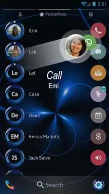 Theme Dialer SpheresBlue Drupe android App screenshot 1