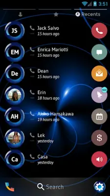 Theme Dialer SpheresBlue Drupe android App screenshot 2