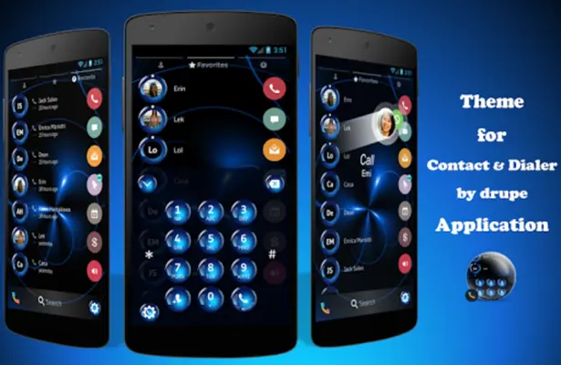 Theme Dialer SpheresBlue Drupe android App screenshot 5